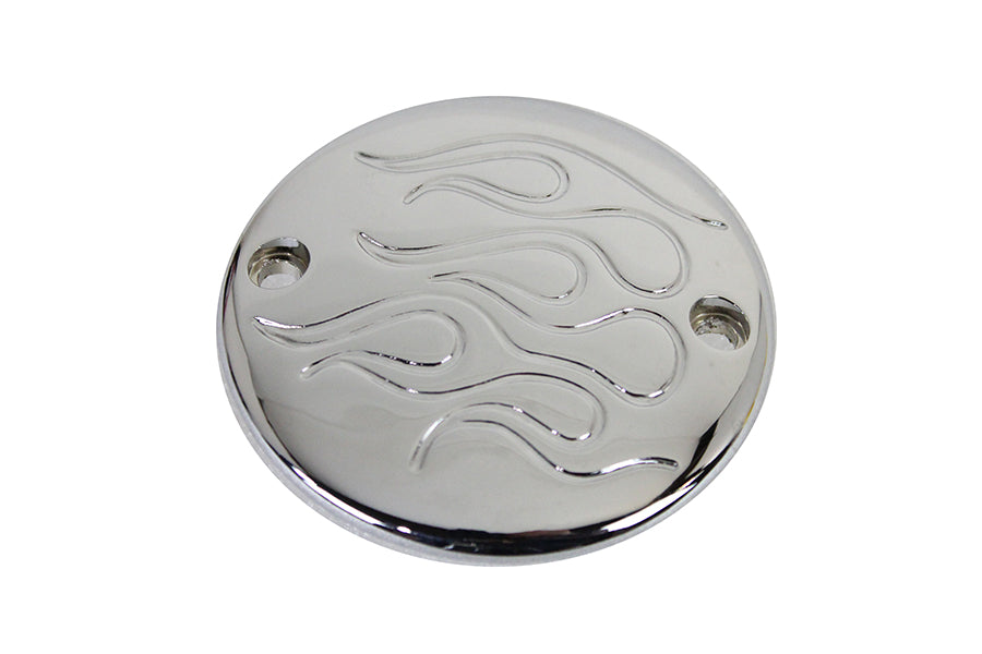 V-Twin Chrome 2-Hole Flame Ignition System Cover for Harley Davidson FL 1970-1979