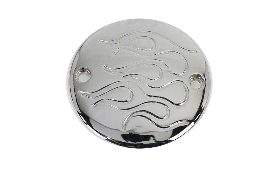 V-Twin Chrome 2-Hole Flame Ignition System Cover for Harley Davidson FL 1970-1979