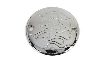 V-Twin Chrome 2-Hole Flame Ignition System Cover for Harley Davidson FL 1970-1979