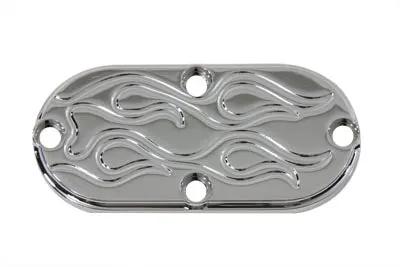 V-Twin Chrome Flame Oval Inspection Cover for Harley Davidson Big Twin Models Part 74834 by V-Twin