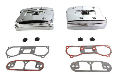 V-Twin Chrome Rocker Box Cover Set for Harley Davidson FXST & FLST Models - Part 78260 by V-Twin