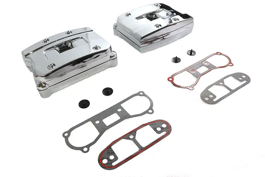 V-Twin Chrome Rocker Box Cover Set for Harley Davidson FXST & FLST Models - Part 78260 by V-Twin