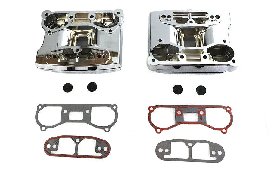 V-Twin Chrome Rocker Box Cover Set for Harley Davidson FXST & FLST Models - Part 78260 by V-Twin