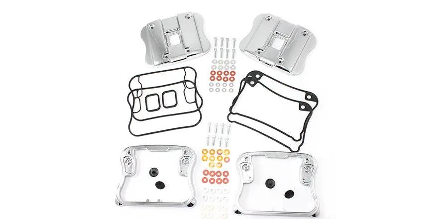V-Twin Chrome Top Rocker Box Cover and D-Ring Kit for Harley Davidson XL Models by V-Twin