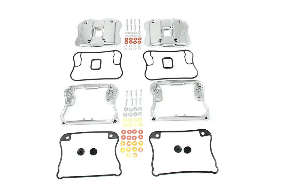 V-Twin Chrome Top Rocker Box Cover and D-Ring Kit for Harley Davidson XL Models by V-Twin