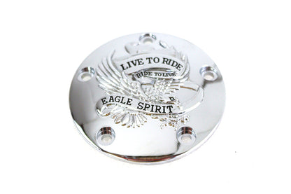 V-Twin Live to Ride Ignition System Cover 5-Hole Chrome for Harley Davidson FXST (1999-2008) by V-Twin