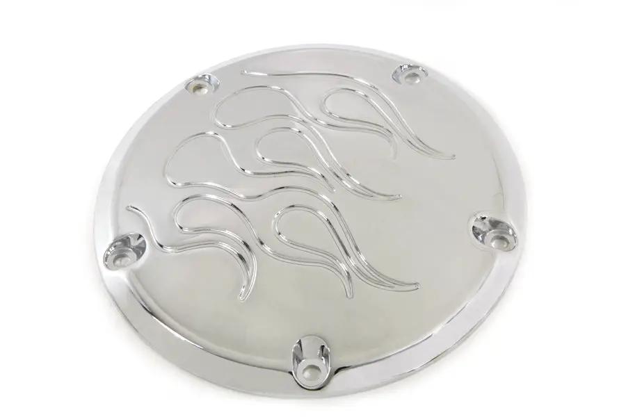V-Twin Flame Derby Cover Chrome for Harley Davidson FXST Models (1999-2008) Part #33-0054F by V-Twin
