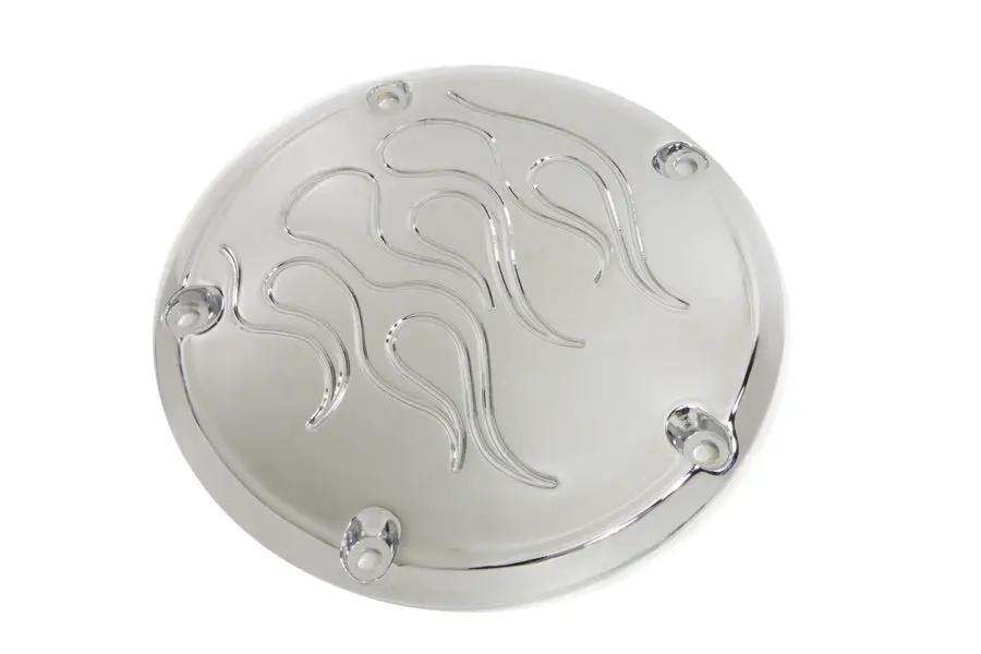 V-Twin Flame Derby Cover Chrome for Harley Davidson FXST Models (1999-2008) Part #33-0054F by V-Twin