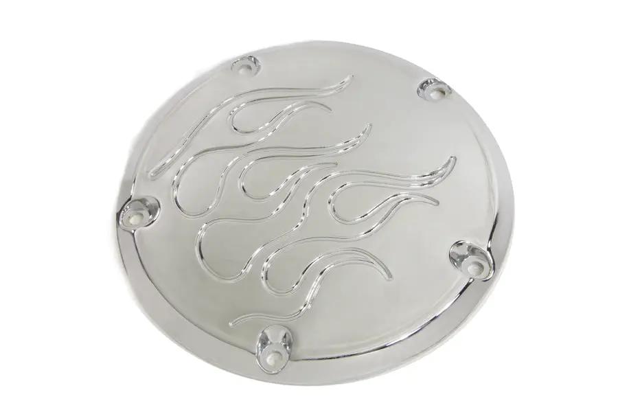 V-Twin Flame Derby Cover Chrome for Harley Davidson FXST Models (1999-2008) Part #33-0054F by V-Twin