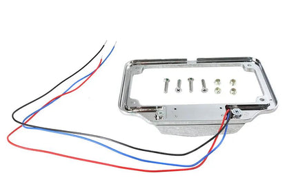 V-Twin Chrome Billet License Plate Frame with Red LED Top Lamp - Part #07912 by V-Twin