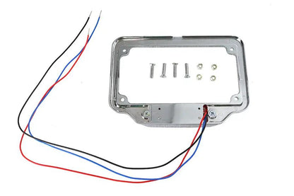 V-Twin Chrome Billet License Plate Frame with Red LED Top Lamp - Part #07912 by V-Twin