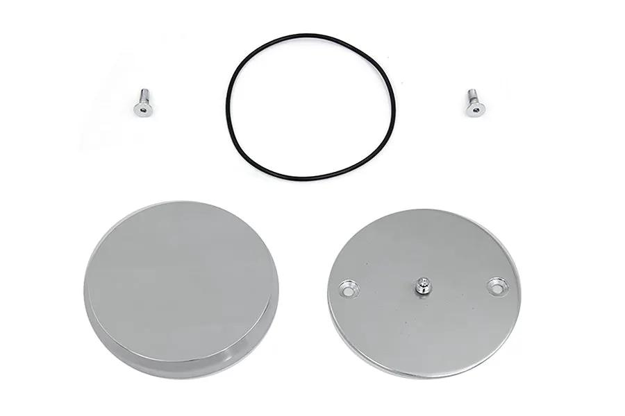 V-Twin Smooth Chrome Ignition System Cover with Hidden Screws for Harley Davidson FL Models by V-Twin