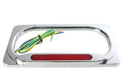 V-Twin License Plate Frame Chrome Billet with LED Top Lamp – Part Number 28-6071 by V-Twin