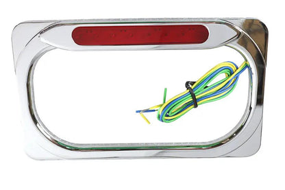V-Twin License Plate Frame Chrome Billet with LED Top Lamp – Part Number 28-6071 by V-Twin