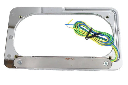 V-Twin License Plate Frame Chrome Billet with LED Top Lamp – Part Number 28-6071 by V-Twin
