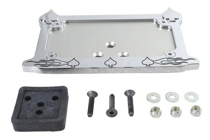 V-Twin 76295 Chrome Billet Spade Style License Plate Frame for 4-3/4 x 8 Inch Plates by V-Twin