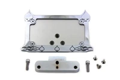V-Twin 76295A Chrome Billet Spade Style LED Tail Lamp and License Plate Holder for Harley Davidson FLT by V-Twin