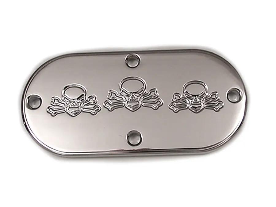 V-Twin Bonehead Skull Inspection Cover Chrome for Harley Davidson FL Models by V-Twin