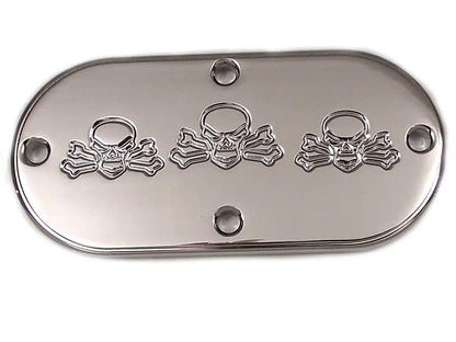 V-Twin Bonehead Skull Inspection Cover Chrome for Harley Davidson FL Models by V-Twin
