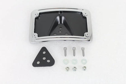 V-Twin Chrome Billet Curved Laydown Style License Plate Bracket for Harley FX Models – Part 76596 by V-Twin