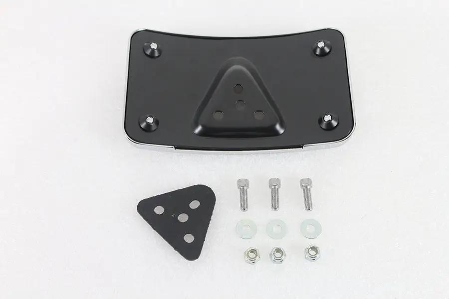 V-Twin Chrome Billet Curved Laydown Style License Plate Bracket for Harley FX Models – Part 76596 by V-Twin