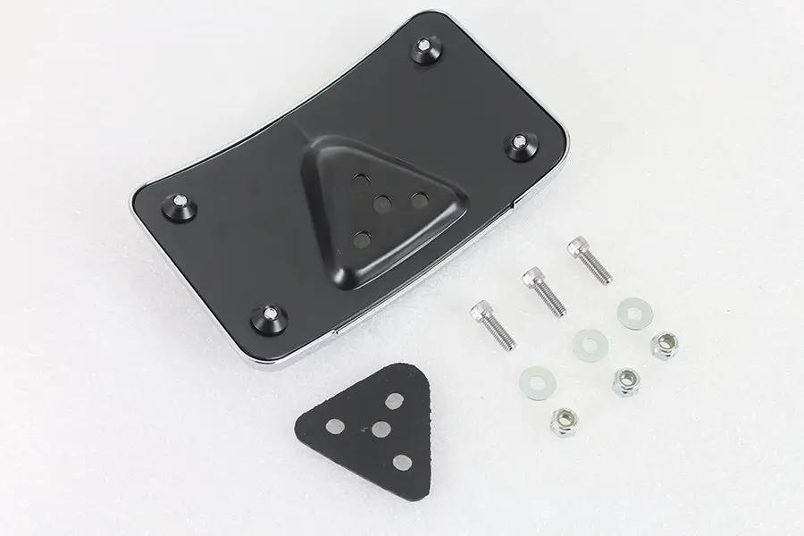 V-Twin Chrome Billet Curved Laydown Style License Plate Bracket for Harley FX Models – Part 76596 by V-Twin