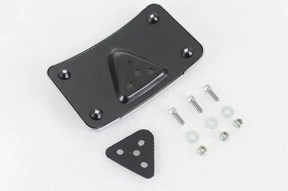 V-Twin Chrome Billet Curved Laydown Style License Plate Bracket for Harley FX Models – Part 76596 by V-Twin