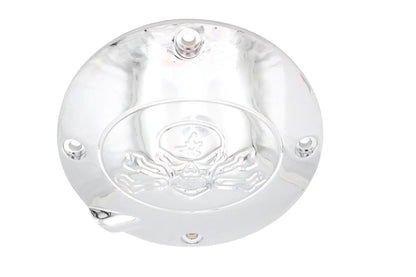 V-Twin Chrome Skull Clutch Inspection Cover for Harley Davidson XL Models by V-Twin