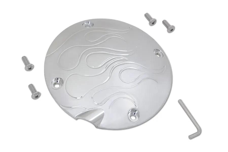 V-Twin Flame Clutch Inspection Cover Chrome for Harley Davidson XL Models by V-Twin