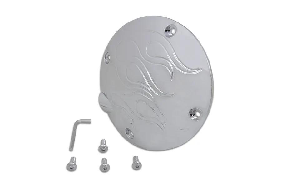 V-Twin Flame Clutch Inspection Cover Chrome for Harley Davidson XL Models by V-Twin