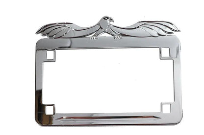 V-Twin Chrome Flying Eagle License Plate Frame for 4.5 x 7 Inch Plates by V-Twin