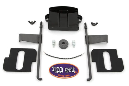 V-Twin Battery Box Top Kit for Harley Davidson EL Models – Parkerized Top Rod Set with Flags and Pads by V-Twin