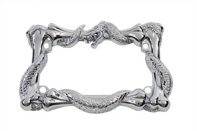 V-Twin License Plate Frame Viper Style Chrome for 4 x 7 Plates