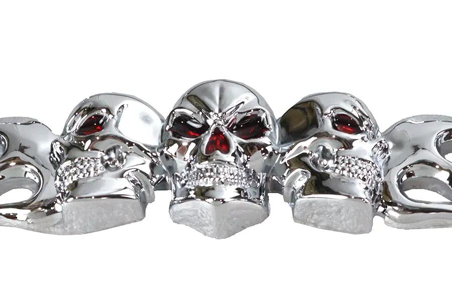 V-Twin Chrome Skull Style License Plate Frame for 4x7 Plates - P28-6818 by V-Twin