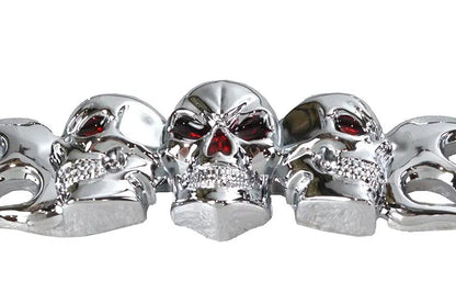 V-Twin Chrome Skull Style License Plate Frame for 4x7 Plates - P28-6818 by V-Twin