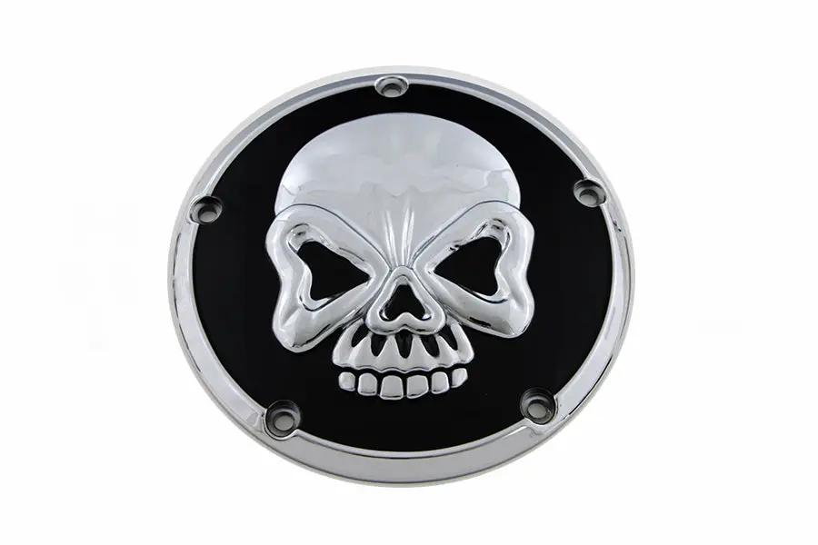 V-Twin Skull Design 5 Hole Derby Cover Chrome for Harley Davidson FXST by V-Twin