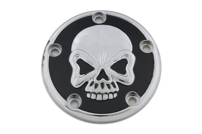 V-Twin Skull Design 5 Hole Ignition System Cover Chrome for Harley Davidson FLT by V-Twin