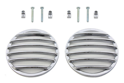 V-Twin Turn Signal Lens Grille Set Chrome for Harley Davidson FLT 1986-1995 - Part 12-6041