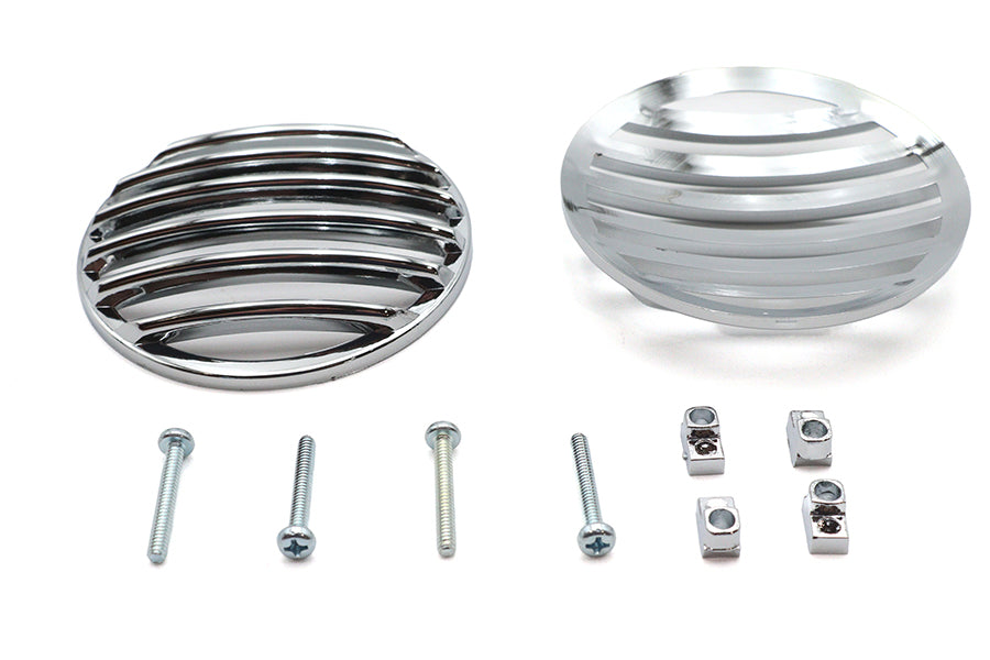 V-Twin Turn Signal Lens Grille Set Chrome for Harley Davidson FLT 1986-1995 - Part 12-6041