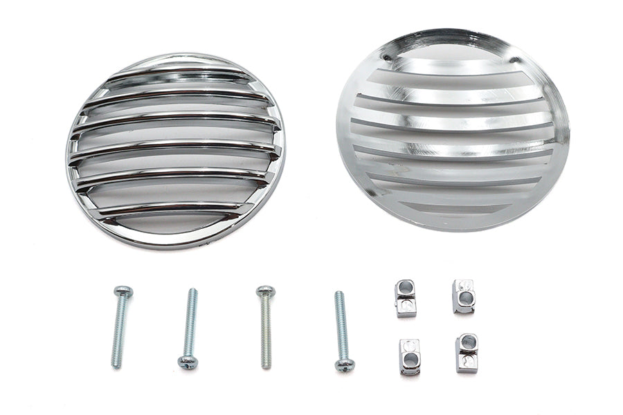 V-Twin Turn Signal Lens Grille Set Chrome for Harley Davidson FLT 1986-1995 - Part 12-6041