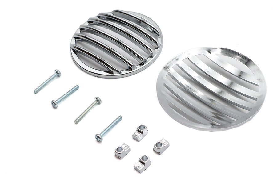V-Twin Turn Signal Lens Grille Set Chrome for Harley Davidson FLT 1986-1995 - Part 12-6041