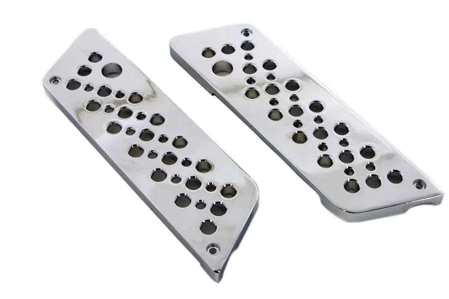 V-Twin Wyatt Gatling Saddlebag Face Plate with Chrome Finish for Harley Davidson FLT (1993-2002) by V-Twin