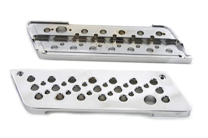 V-Twin Wyatt Gatling Saddlebag Face Plate with Chrome Finish for Harley Davidson FLT (1993-2002) by V-Twin
