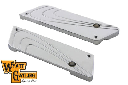 V-Twin Wyatt Gatling Saddlebag Face Plate with Chrome Finish for Harley Davidson FLT (1993-2002) by V-Twin