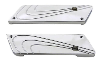 V-Twin Wyatt Gatling Saddlebag Face Plate with Chrome Finish for Harley Davidson FLT (1993-2002) by V-Twin