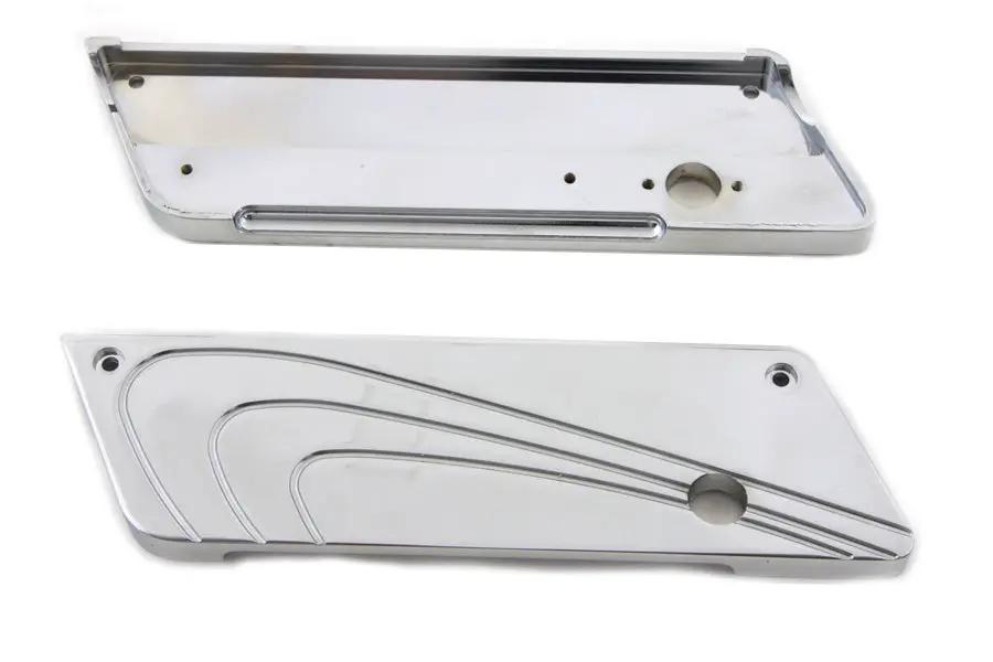 V-Twin Wyatt Gatling Saddlebag Face Plate with Chrome Finish for Harley Davidson FLT (1993-2002) by V-Twin