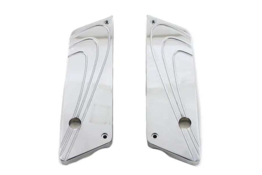 V-Twin Wyatt Gatling Saddlebag Face Plate with Chrome Finish for Harley Davidson FLT (1993-2002) by V-Twin
