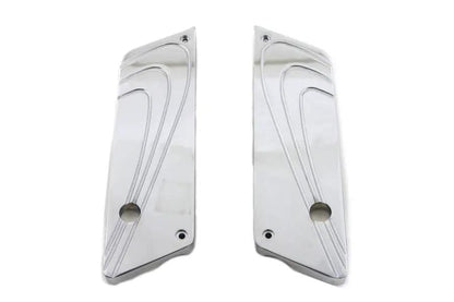 V-Twin Wyatt Gatling Saddlebag Face Plate with Chrome Finish for Harley Davidson FLT (1993-2002) by V-Twin