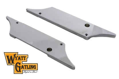 V-Twin Wyatt Gatling Saddlebag Face Plate Set with Chrome Finish for Harley Davidson FLT (1993-2002) by V-Twin