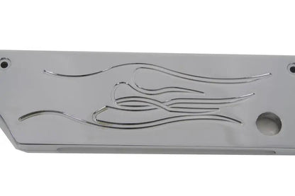 V-Twin Wyatt Gatling Saddlebag Face Plate with Flame Winged Latch Cover for Harley Davidson FLT (1993-2002) by V-Twin